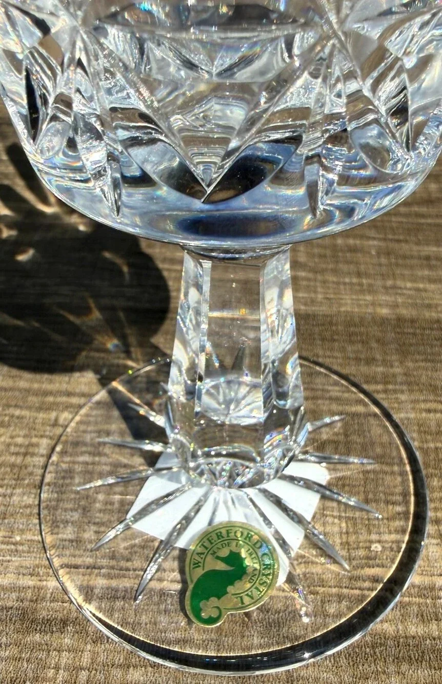 Waterford Rosslare Crystal Water Goblets Set of 4 Signed Ireland-1 Original Tag